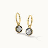 Cera Clover Small Hoops, 14K Solid Gold, 1/4 ct Lab Grown Diamond-3