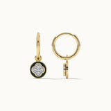 Cera Clover Small Hoops, 14K Solid Gold, 1/4 ct Lab Grown Diamond-7