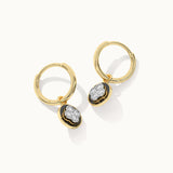 Cera Clover Small Hoops, 14K Solid Gold, 1/4 ct Lab Grown Diamond-8
