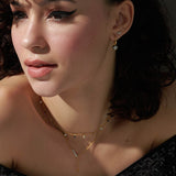 Cera Clover Small Hoops, 14K Solid Gold, 1/4 ct Lab Grown Diamond-5
