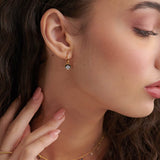 Cera Clover Small Hoops, 14K Solid Gold, 1/4 ct Lab Grown Diamond-2