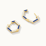 Cera Hexa Hoops, 14K Solid Gold, 1/4 ct Lab Grown Diamond-6