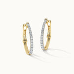 Sleek Pave Medium Hoops, 10K Solid Gold, 1/2 ct Lab Grown Diamond-3