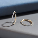 Sleek Pave Medium Hoops, 10K Solid Gold, 1/2 ct Lab Grown Diamond-5