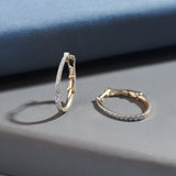 Sleek Pave Medium Hoops, 10K Solid Gold, 1/2 ct Lab Grown Diamond-5