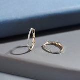 Sleek Pave Medium Hoops, 10K Solid Gold, 1/2 ct Lab Grown Diamond-1