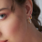 Sleek Pave Medium Hoops, 10K Solid Gold, 1/2 ct Lab Grown Diamond-4