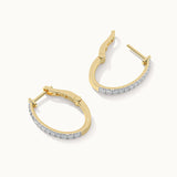 Sleek Pave Medium Hoops, 10K Solid Gold, 1/2 ct Lab Grown Diamond-7