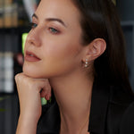 Criss Cross Medium Hoops, 10K Solid Gold, 1/2 ct Lab Grown Diamond-5