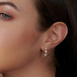 Criss Cross Medium Hoops, 10K Solid Gold, 1/2 ct Lab Grown Diamond-2