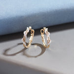 Coiled Medium Hoops, 10K Solid Gold, 1/4 ct Lab Grown Diamond-5