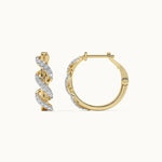 Coiled Medium Hoops, 10K Solid Gold, 1/4 ct Lab Grown Diamond-6
