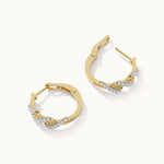 Coiled Medium Hoops, 10K Solid Gold, 1/4 ct Lab Grown Diamond-7