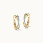Cross Over Medium Hoops, 10K Solid Gold, 1/4 ct Lab Grown Diamond-3