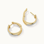 Cross Over Medium Hoops, 10K Solid Gold, 1/4 ct Lab Grown Diamond-7