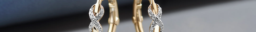 Wrapped Infinity Diamond Hoops, 10K Solid Gold, 1/5 ct Lab Grown Diamond-1
