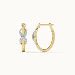Wrapped Infinity Diamond Hoops, 10K Solid Gold, 1/5 ct Lab Grown Diamond-6