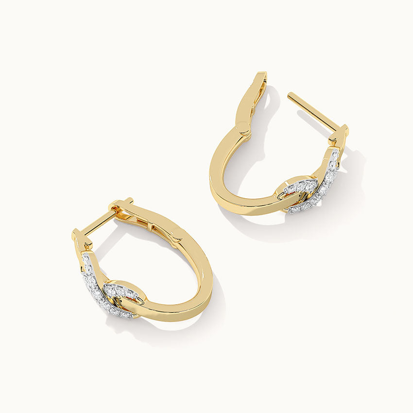 Wrapped Infinity Diamond Hoops, 10K Solid Gold, 1/5 ct Lab Grown Diamond-7