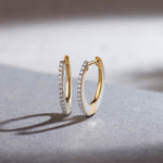 Cera Oval Hoops, 14K Solid Gold, 1/4 ct Lab Grown Diamond-6