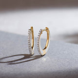 Cera Oval Hoops, 14K Solid Gold, 1/4 ct Lab Grown Diamond-6