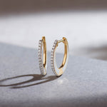 Cera Oval Hoops, 14K Gold Vermeil, 1/4 ct Lab Grown Diamond-6