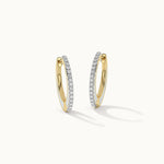 Cera Oval Hoops, 14K Solid Gold, 1/4 ct Lab Grown Diamond-3