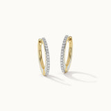 Cera Oval Hoops, 14K Solid Gold, 1/4 ct Lab Grown Diamond-3