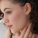 Cera Oval Hoops, 14K Solid Gold, 1/4 ct Lab Grown Diamond-5