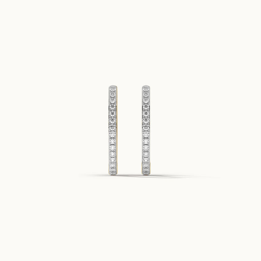 Cera Oval Hoops, 14K Solid Gold, 1/4 ct Lab Grown Diamond-7