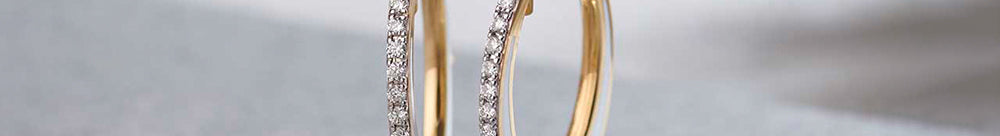 Cera Oval Hoops, 14K Solid Gold, 1/4 ct Lab Grown Diamond-1