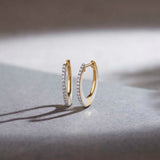 Cera Oval Hoops, 14K Solid Gold, 1/4 ct Lab Grown Diamond-1