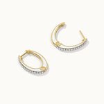 Cera Oval Hoops, 14K Gold Vermeil, 1/4 ct Lab Grown Diamond-8