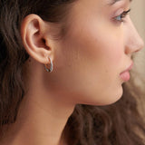 Cera Oval Hoops, 14K Gold Vermeil, 1/4 ct Lab Grown Diamond-2