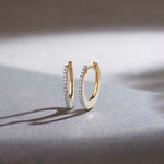 Cera Oval Hoops, 14K Gold Vermeil, 1/4 ct Lab Grown Diamond-1