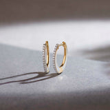 Cera Oval Hoops, 14K Gold Vermeil, 1/4 ct Lab Grown Diamond-1