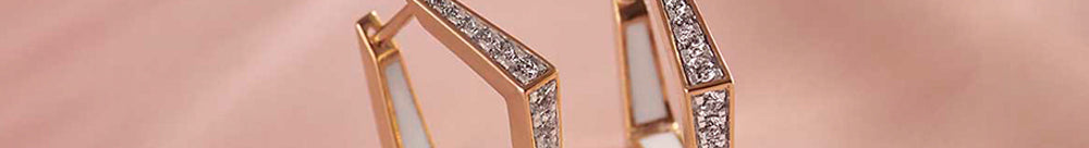 Cera Kite Hoops, 14K Solid Gold, 1/4 ct Lab Grown Diamond-1