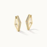 Cera Kite Hoops, 14K Solid Gold, 1/4 ct Lab Grown Diamond-3