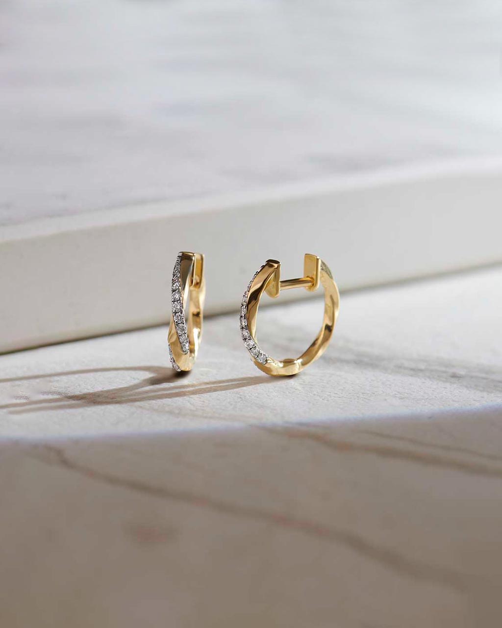 Entwine Diamond Hoops, 14K Solid Gold, 1/5 ct Lab Grown Diamond-6