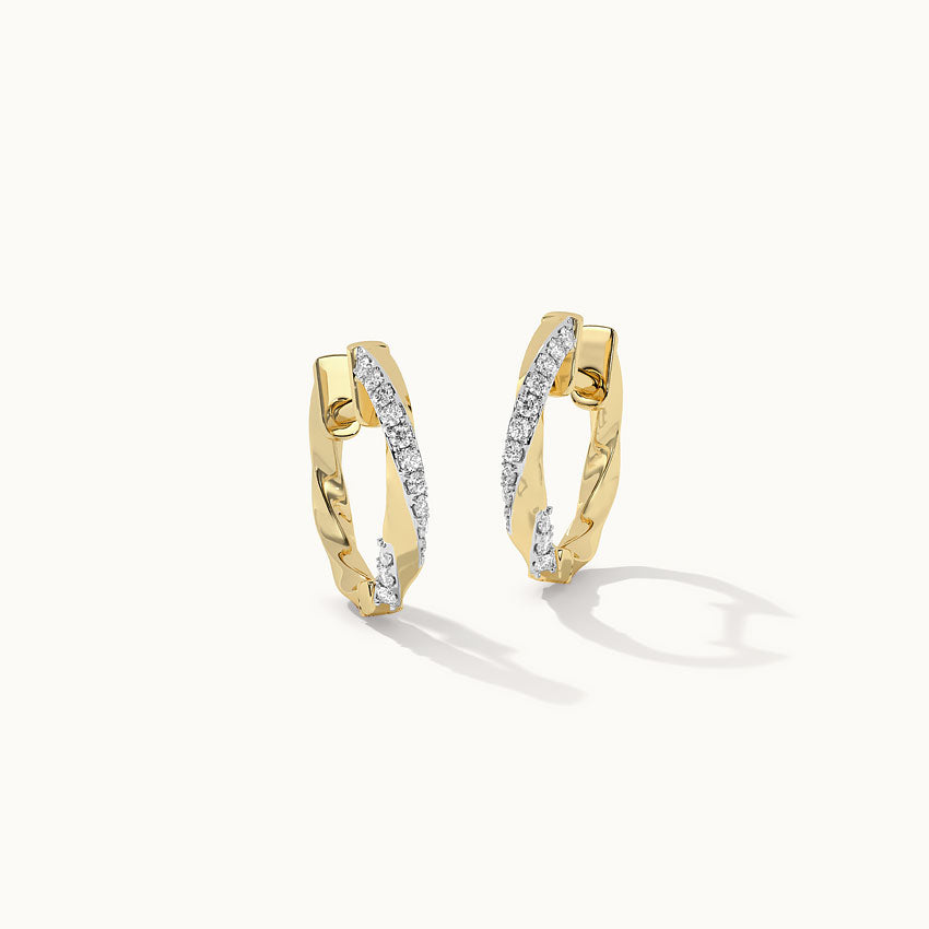 Entwine Diamond Hoops, 14K Solid Gold, 1/5 ct Lab Grown Diamond-3