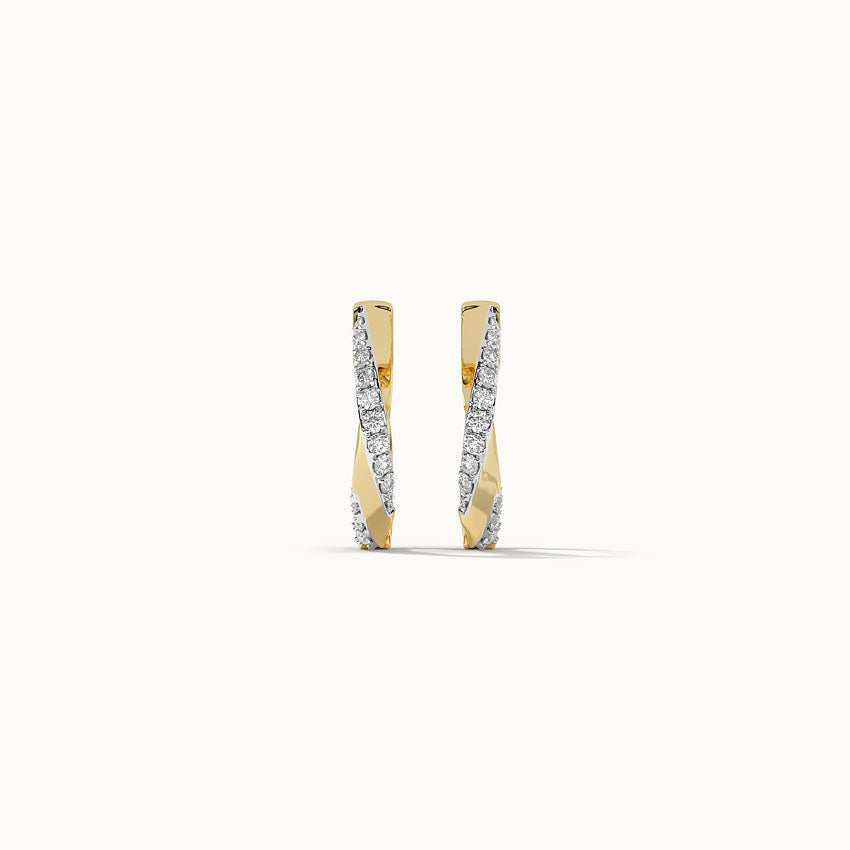 Entwine Diamond Hoops, 14K Solid Gold, 1/5 ct Lab Grown Diamond-7