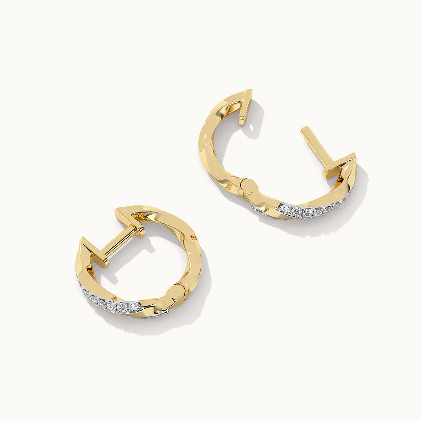 Entwine Diamond Hoops, 14K Solid Gold, 1/5 ct Lab Grown Diamond-8