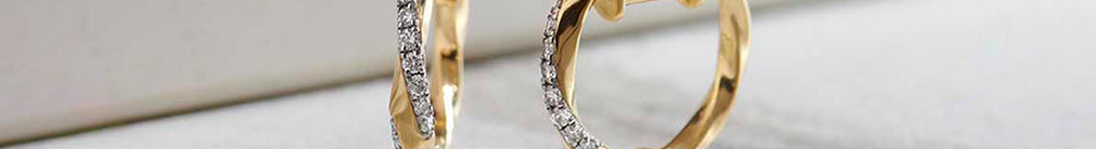 Entwine Diamond Hoops, 14K Solid Gold, 1/5 ct Lab Grown Diamond-1