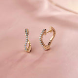 Molten Ovate Diamond Hoops, 14K Solid Gold, 1/5 ct Lab Grown Diamond-5