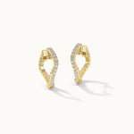 Molten Ovate Diamond Hoops, 14K Solid Gold, 1/5 ct Lab Grown Diamond-3