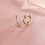 Molten Ovate Diamond Hoops, 14K Solid Gold, 1/5 ct Lab Grown Diamond-1