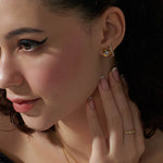 Molten Ovate Diamond Hoops, 14K Solid Gold, 1/5 ct Lab Grown Diamond-2