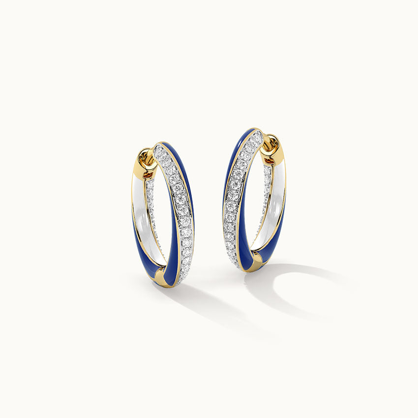 Twisted Blue Cera Diamond Hoops, 14K Gold Vermeil, 1/2 ct Lab Grown Diamond-3