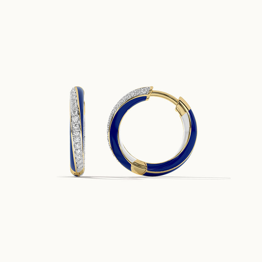 Twisted Blue Cera Diamond Hoops, 14K Gold Vermeil, 1/2 ct Lab Grown Diamond-5