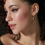 Triad Small Diamond Earrings, 14K Gold Vermeil, 1/8 ct Lab Grown Diamond-3