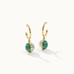 Harmony Pearl Malachite Small Hoops, 14K Gold Vermeil-3